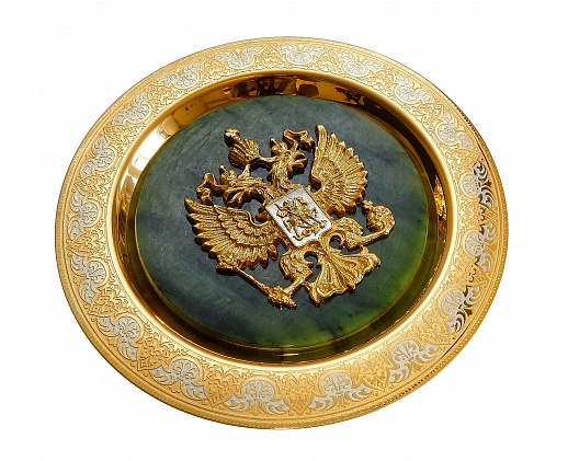Сувенирная тарелка "Герб на нефрите"
